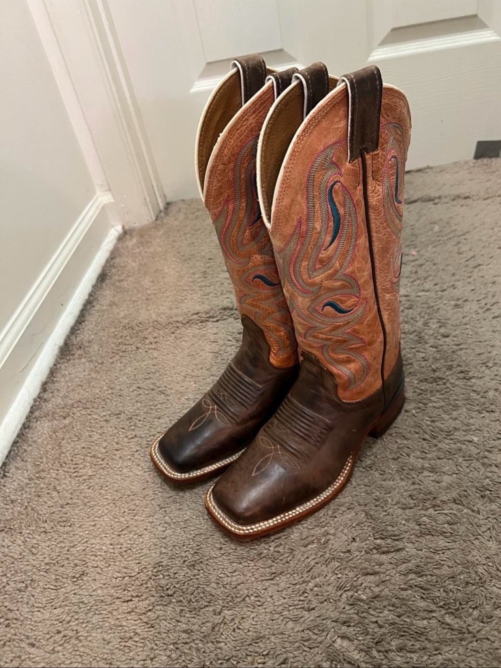 Nocona Brown & Tan Embroidered Men's Western Boots